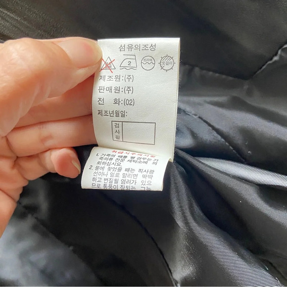 Classic Black sheepskin button leather jacket Sz S/M 17"PTP - Picture 7 of 10